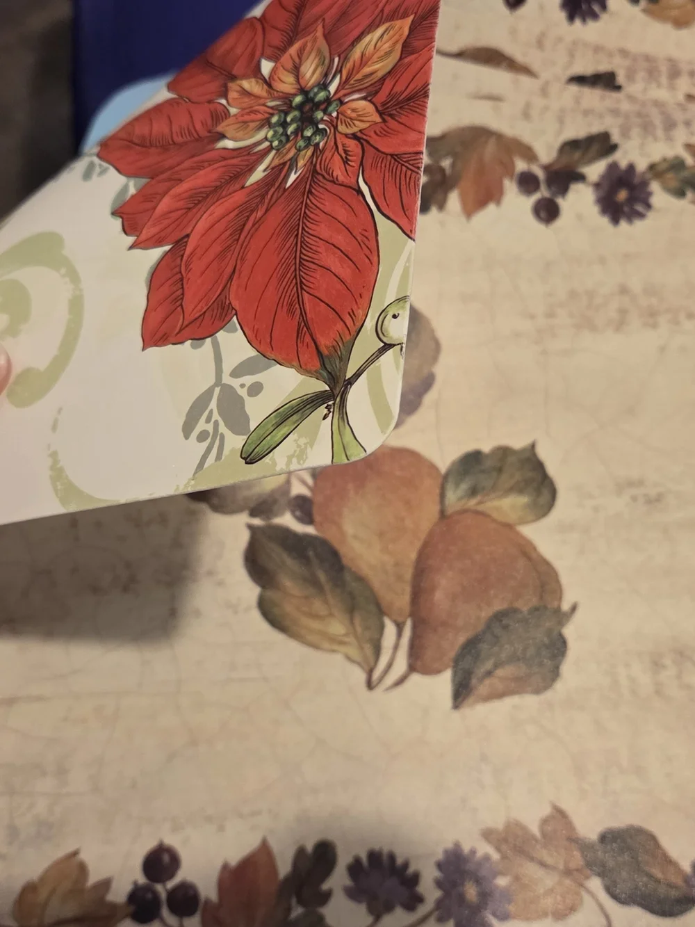 8 Vintage Pamela Gladding Poinsettia Holiday Placemat Double Sided